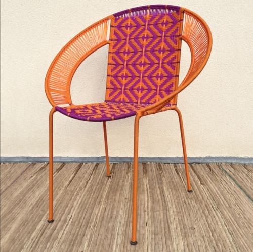 Fauteuil CALAO orange et fushia