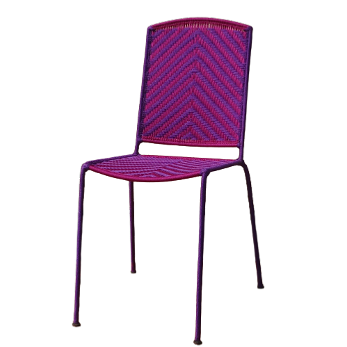 Chaise CALAO tissée violette et fushia